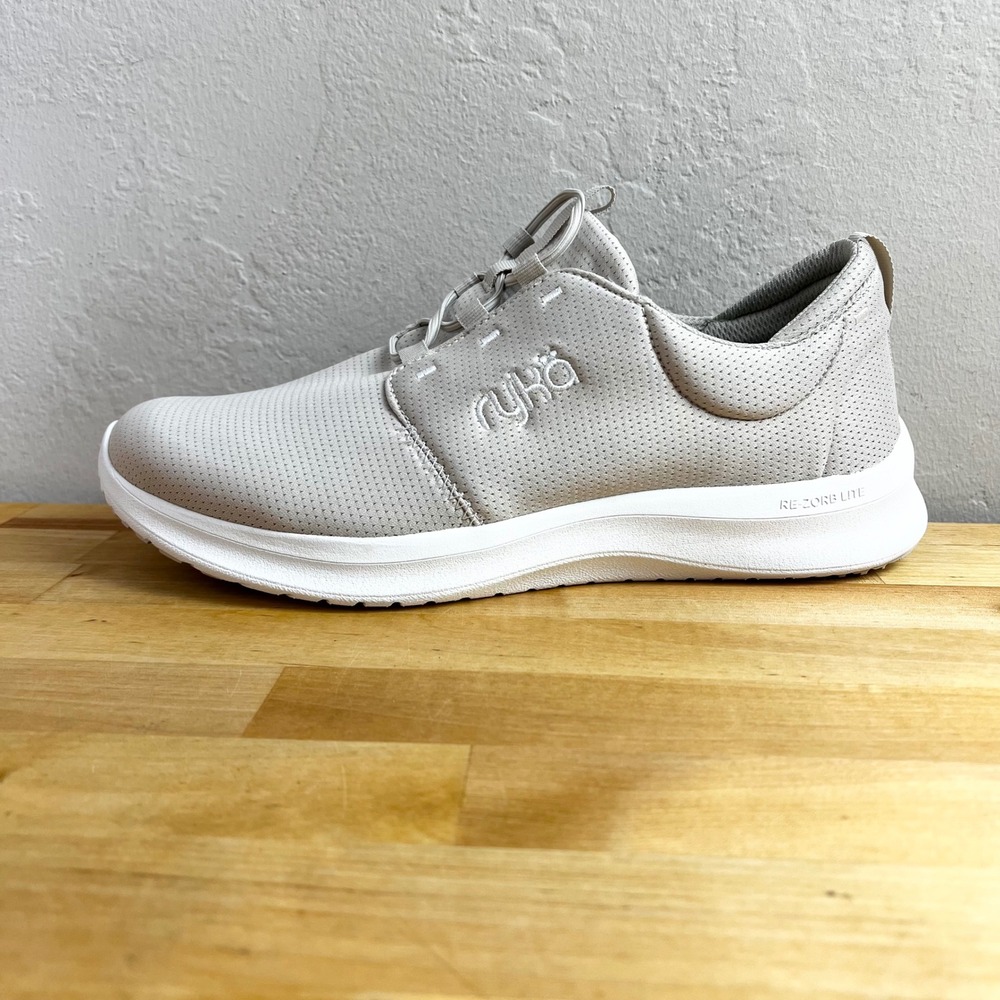 Ryka Sneakers‎ Renew Slip On French Beige Shoes Comfort Bungee Laces Size 9.5 W